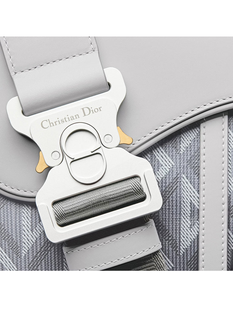 Adjustable Saddle Shoulder Strap with Pouch Dior Gray CD Diamond Canvas
