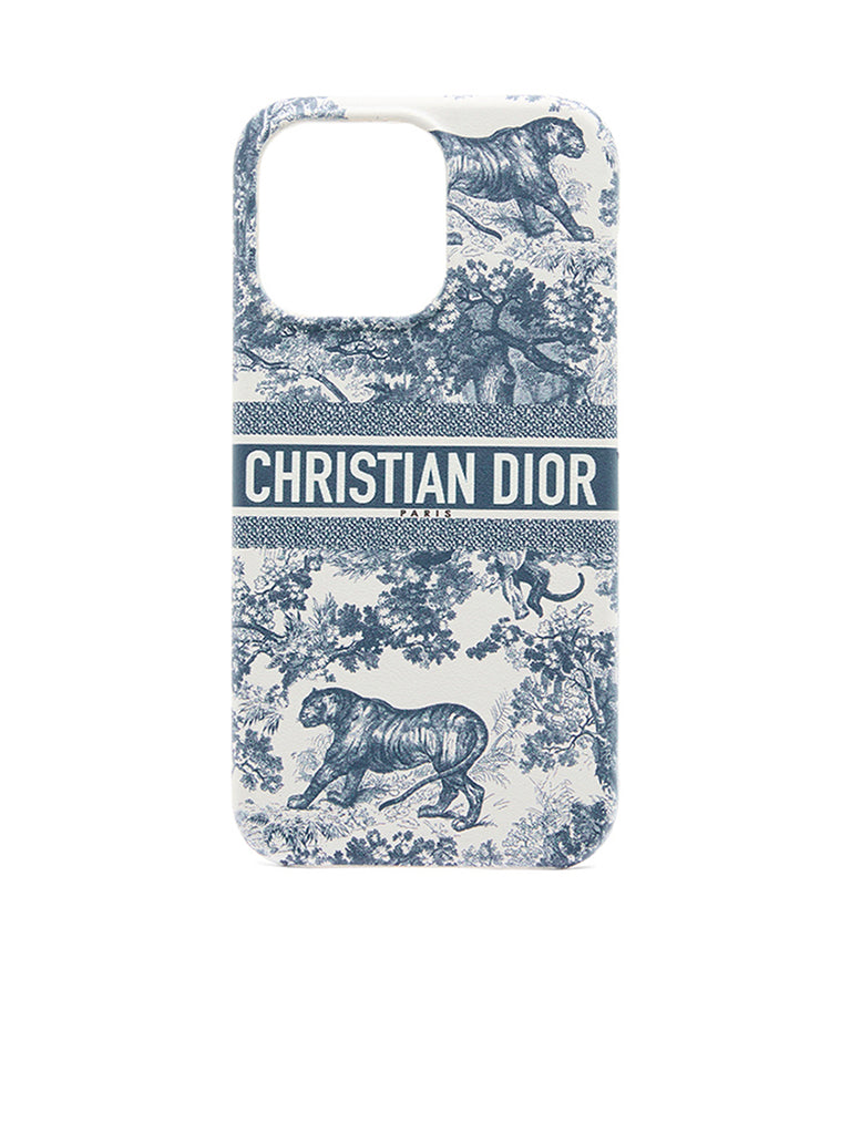 Dior Case Iphone 13 Pro in Blue Toile de Jouy