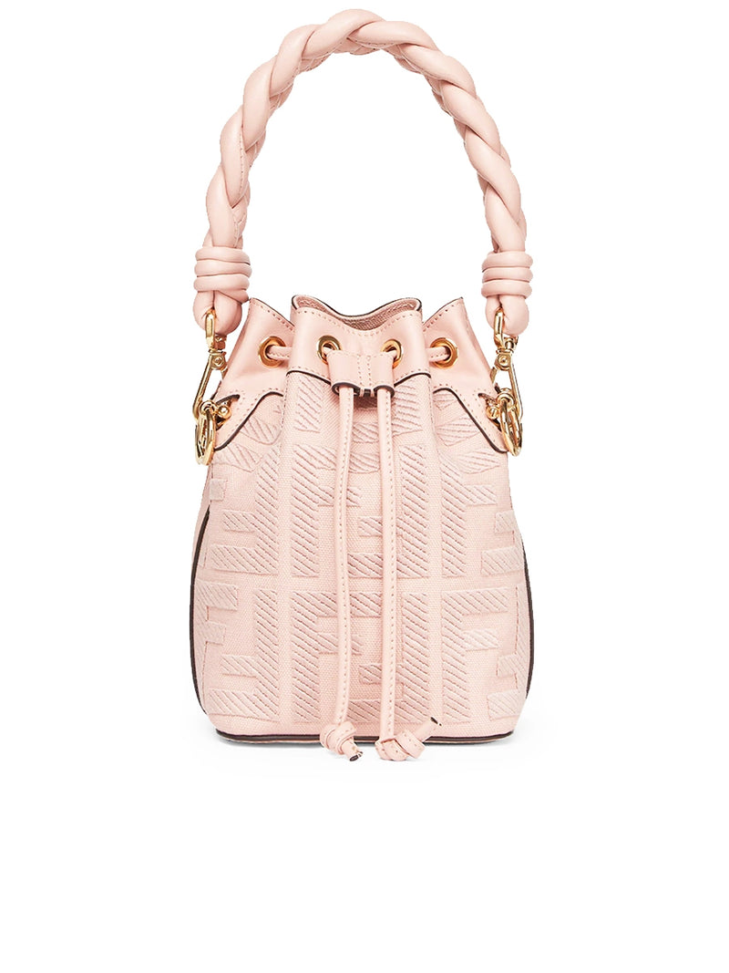 Fendi - Mon Tresor Mini Pink FF Canvas Bucket Bag