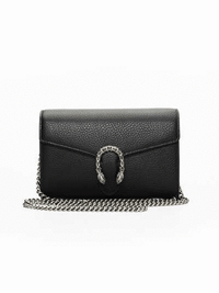 Dionysus Mini Black Leather Chain Bag