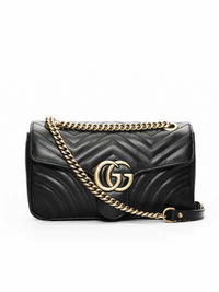 GG Marmont Small Matelasse Shoulder Bag in Black