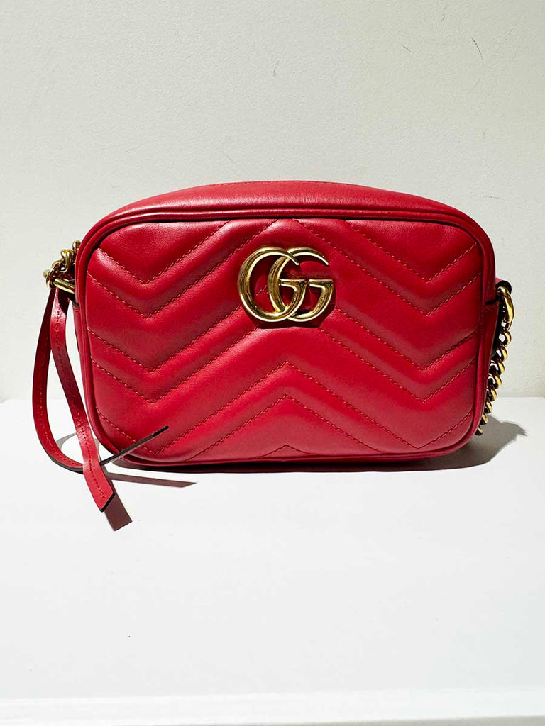 Gucci Red Gucci Metallic Marmont Bag Gucci GG Marmont Mini