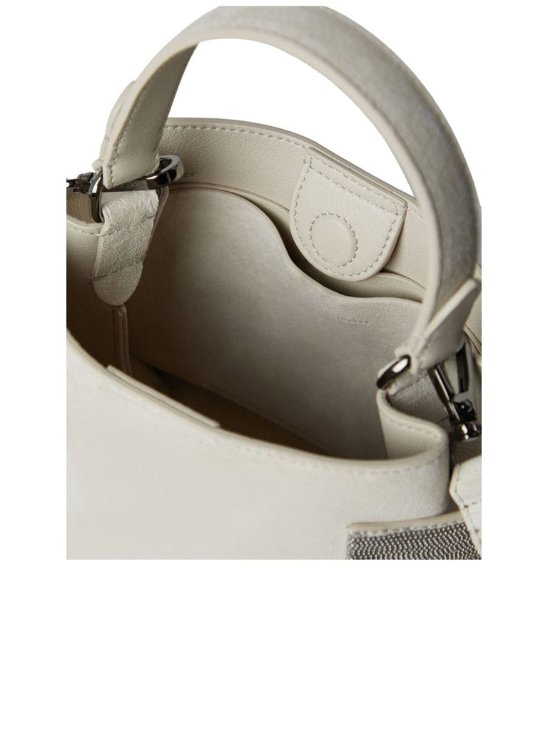 Leather Debossed Logo Magnetic Handbag 1
