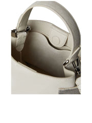 Leather Debossed Logo Magnetic Handbag 1