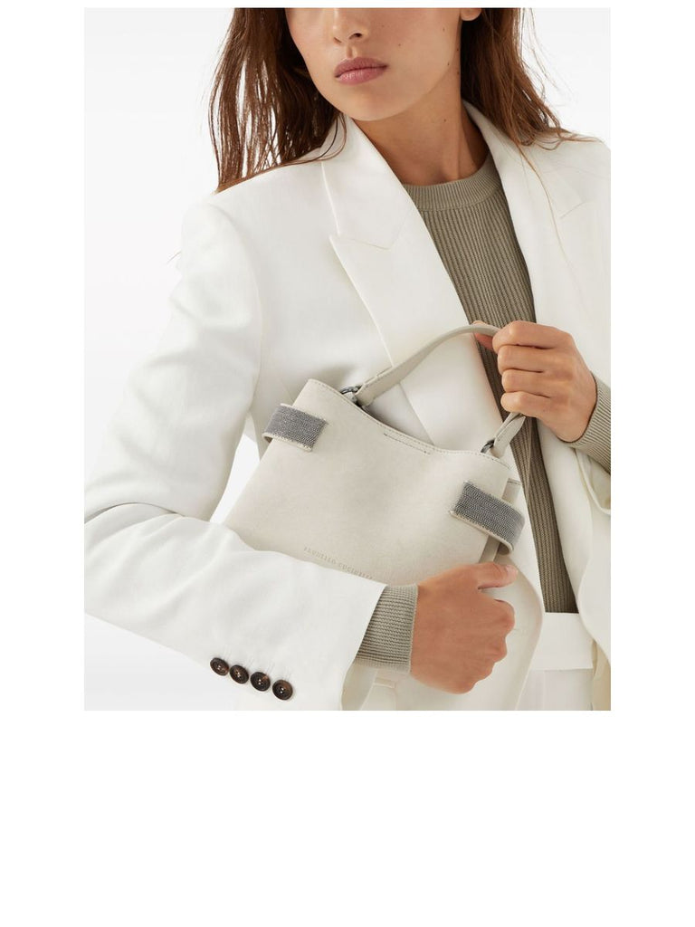Leather Debossed Logo Magnetic Handbag 2