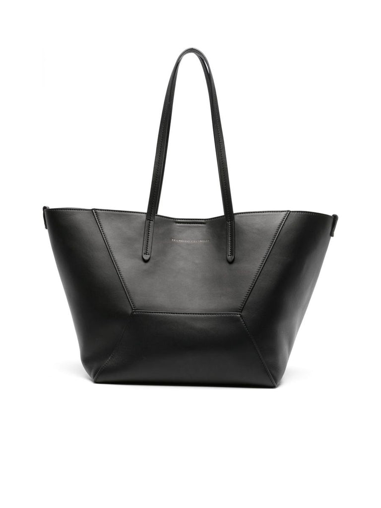 Smooth Grain Leather Shopper With Monili Chain Detail 0