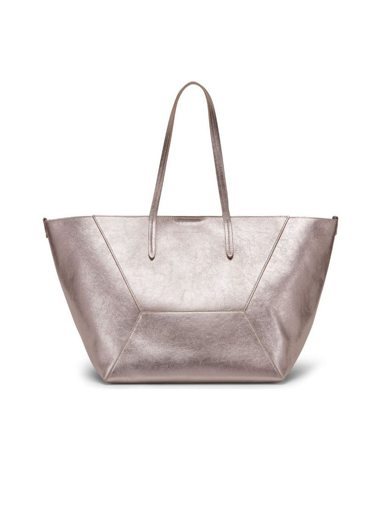 Metallic Finish Panelled Shopper 0