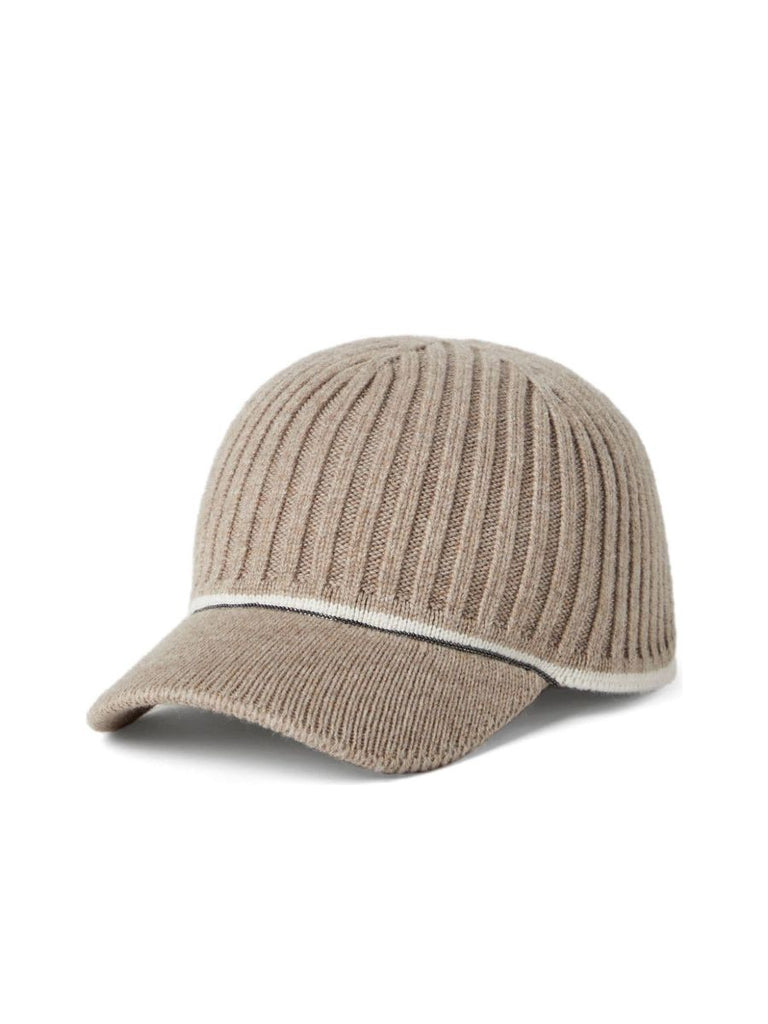 Brunello Cucinelli Knitted Stripe Detail Cap 0