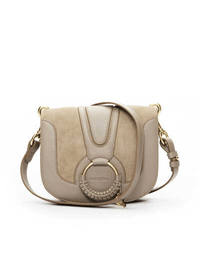 See By Chloe Leather Suede Shoulder Bag in Motty Grey Cosette