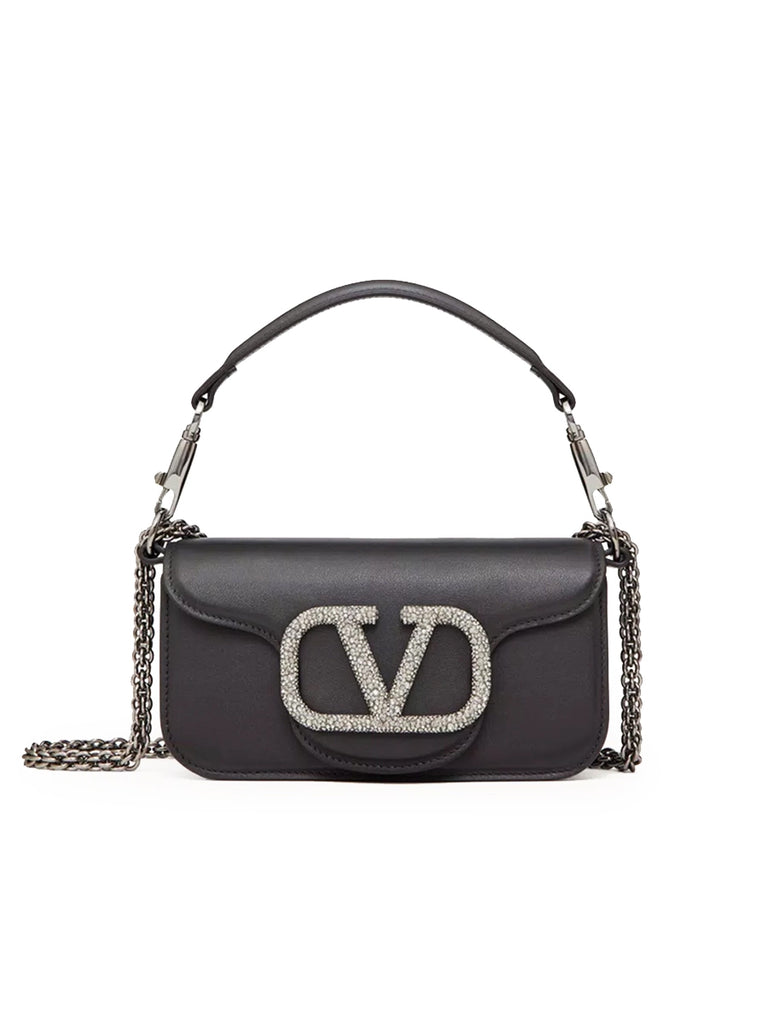 Small Loco Shoulder Bag with Jewel Logo in Black