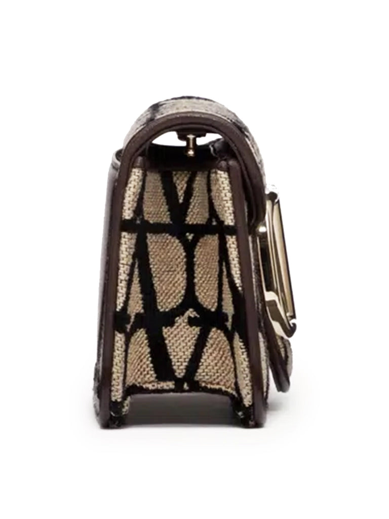 Small Loco Toile Iconographe Shoulder Bag in Beige/Black