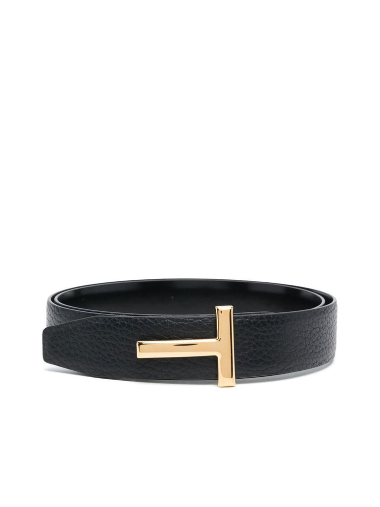 Goldtone Logo Plaque Belt 0