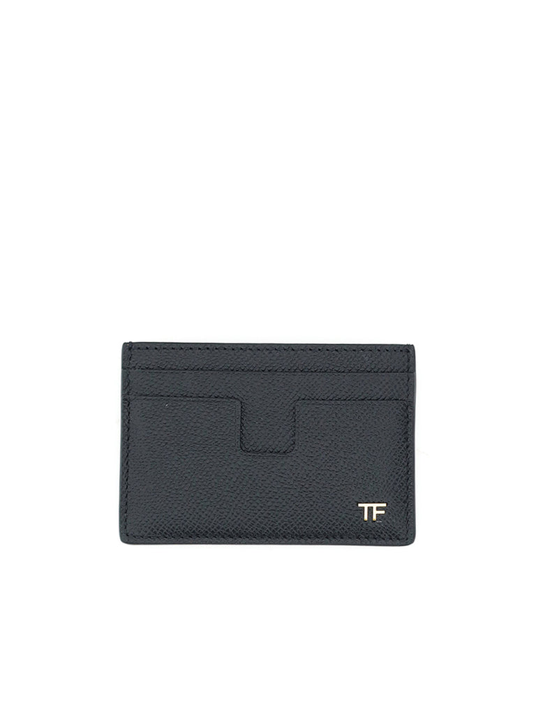 Tom Ford Leather Cardholder with Gold-tone Logo