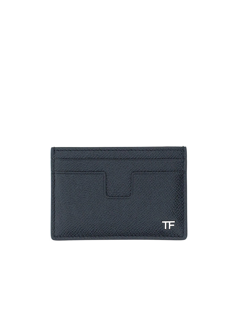 Tom Ford Leather Cardholder with Silver-tone Logo