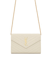 Monogram Chain Wallet in Grain de Poudre Embossed Leather