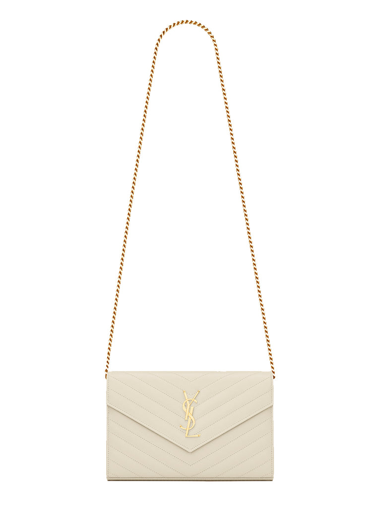 Monogram Chain Wallet in Grain de Poudre Embossed Leather
