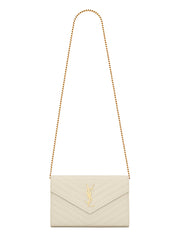 Monogram Chain Wallet in Grain de Poudre Embossed Leather