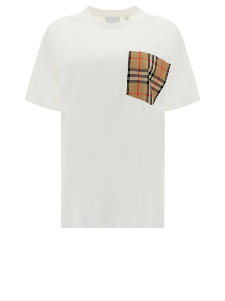 Vintage Check Pocket Cotton Oversized T-shirt