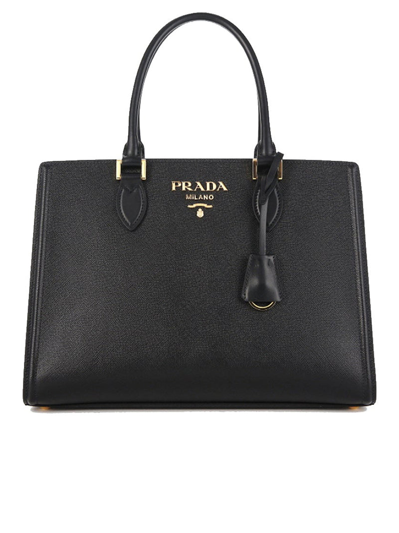 Prada Soft Saffiano Leather Tote in Black Cosette