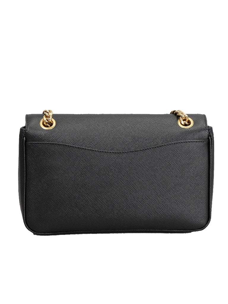 Prada black bag with gold chain top