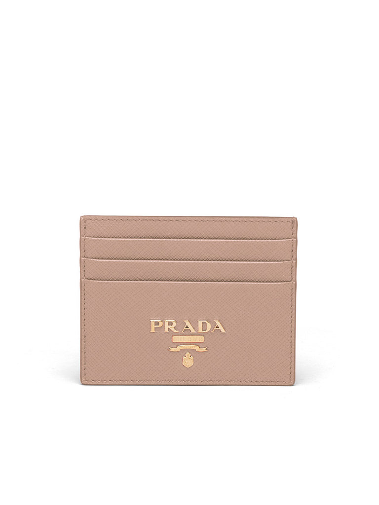 Saffiano Leather Card Holder in Powder Pink