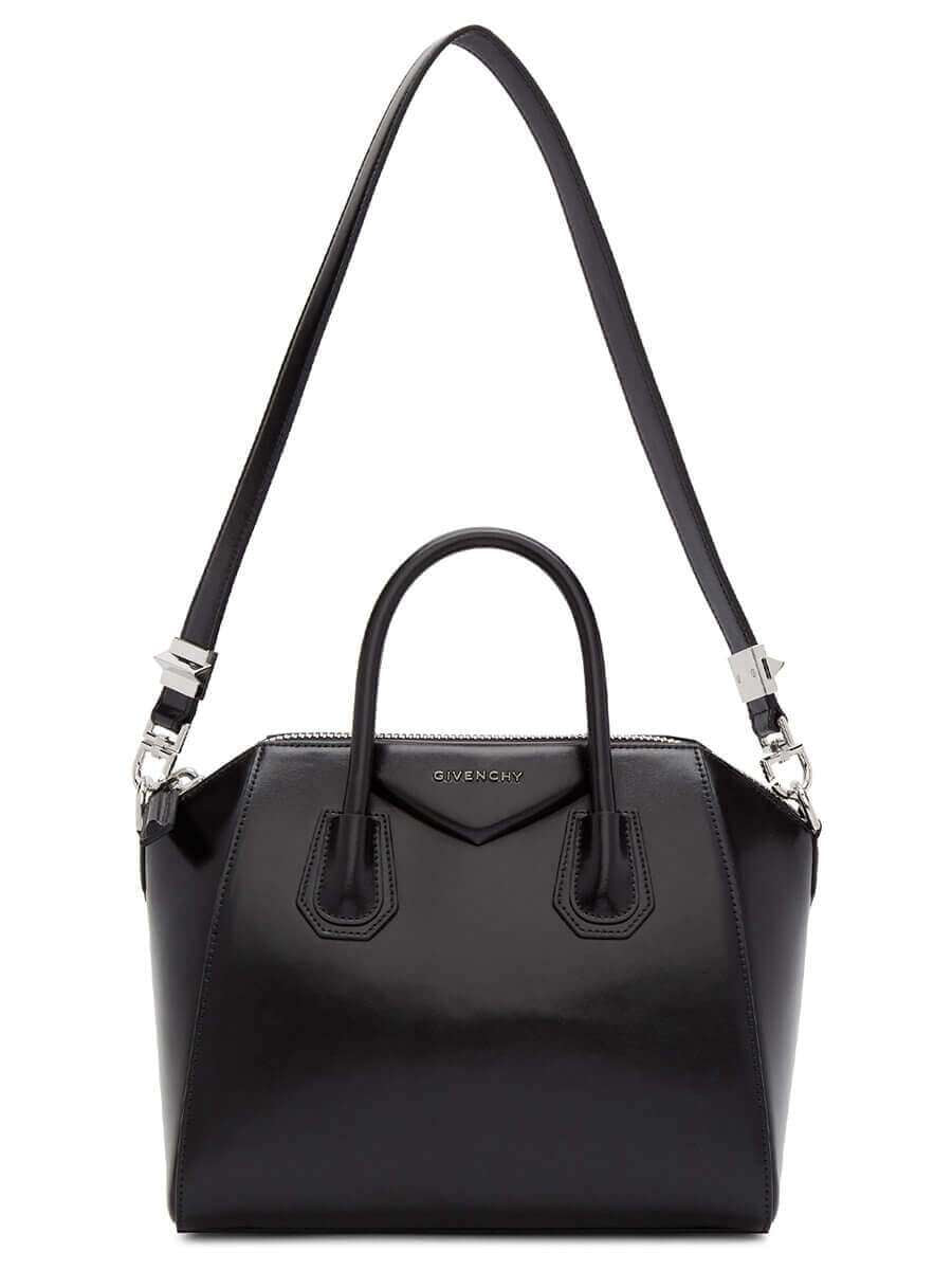 Antigona Small Black Smooth Leather Handbag | Cosette
