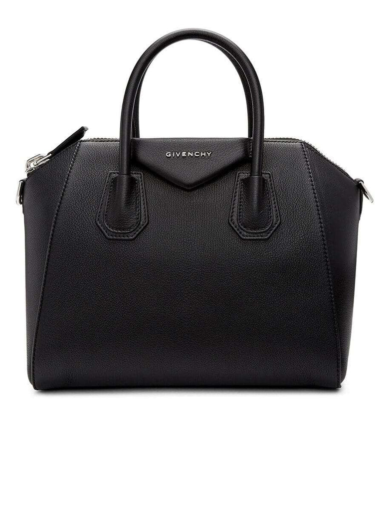 Antigona Small Black Grained Leather Handbag
