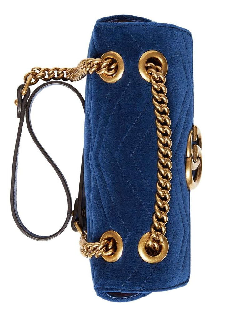 GG Marmont Mini Velvet Bag in Cobalt Blue – COSETTE