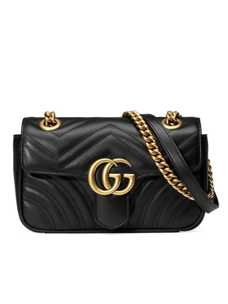 GG Marmont Mini Matelassé Black Leather Shoulder Bag |  Gucci Bag