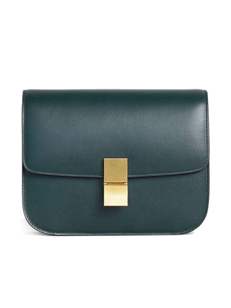 Medium Classic Bag In Dark Green Amazone Box Calfskin