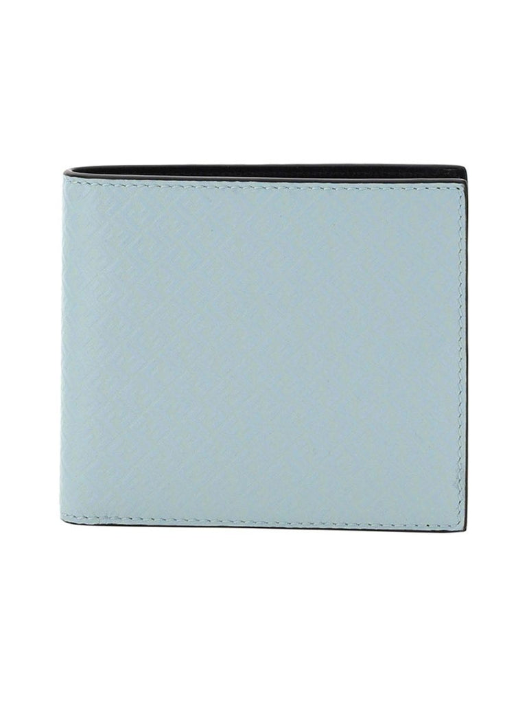 Light Blue Leather Bi-fold Wallet