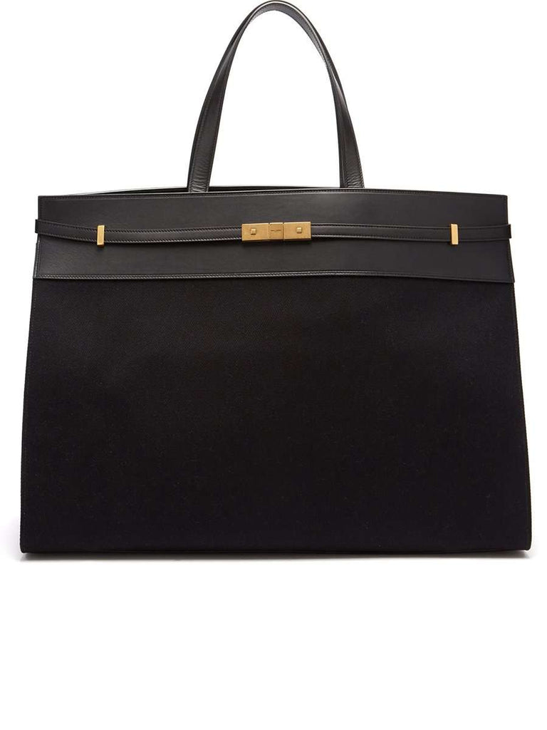 Manhattan Medium Shopping Bag In Black Canvas