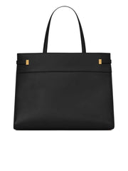 Manhattan Large Black Smooth Leather Tote Bag