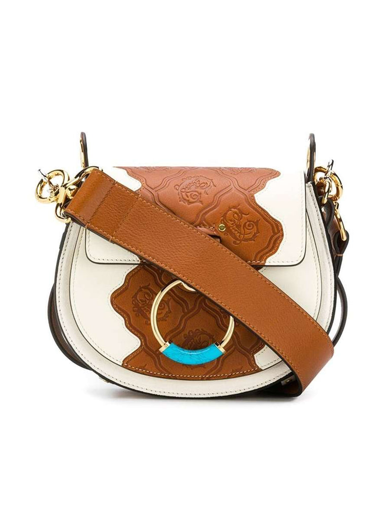 Small Tess Animation Natural White Leather Crossbody Bag