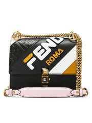Fendi X Fila Small Kan I Black Multicolour Leather Shoulder Bag Cosette
