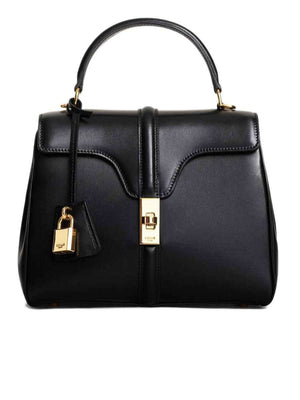 Small 16 Bag in Black Satinated Calfskin