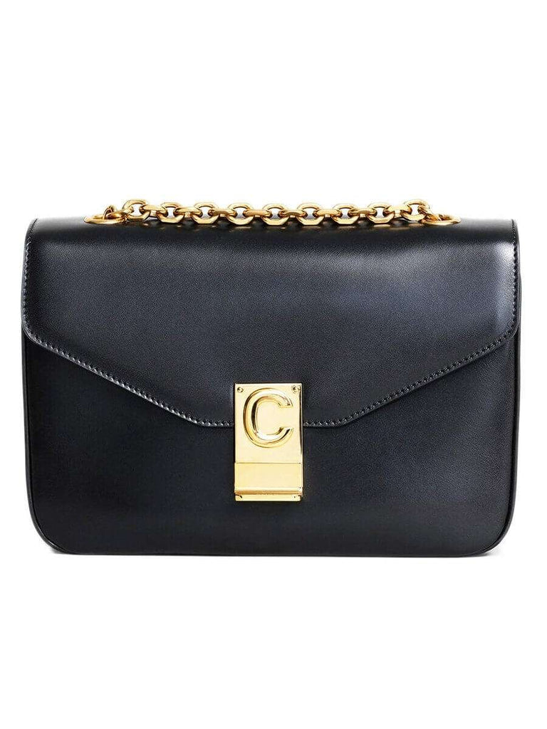 Medium C Bag in Black Shiny Calfskin