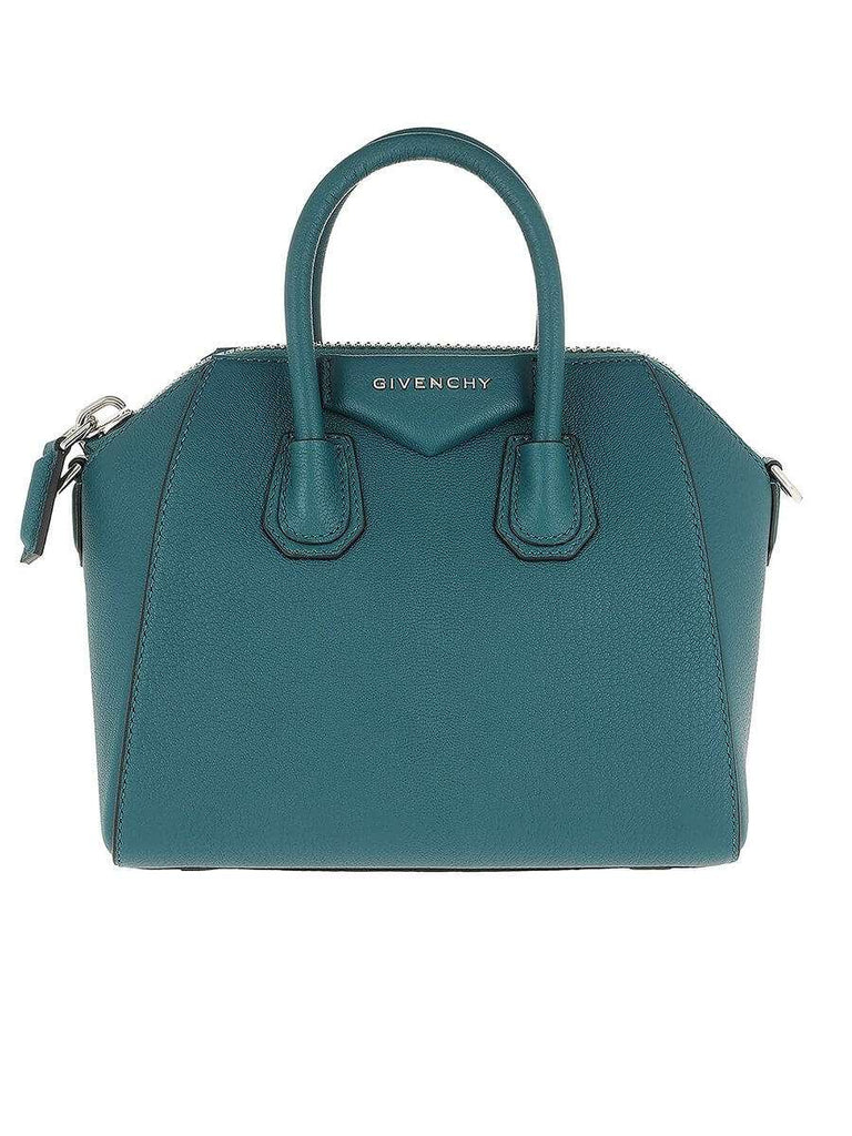 Antigona Mini Ocean Blue Grained Leather Handbag
