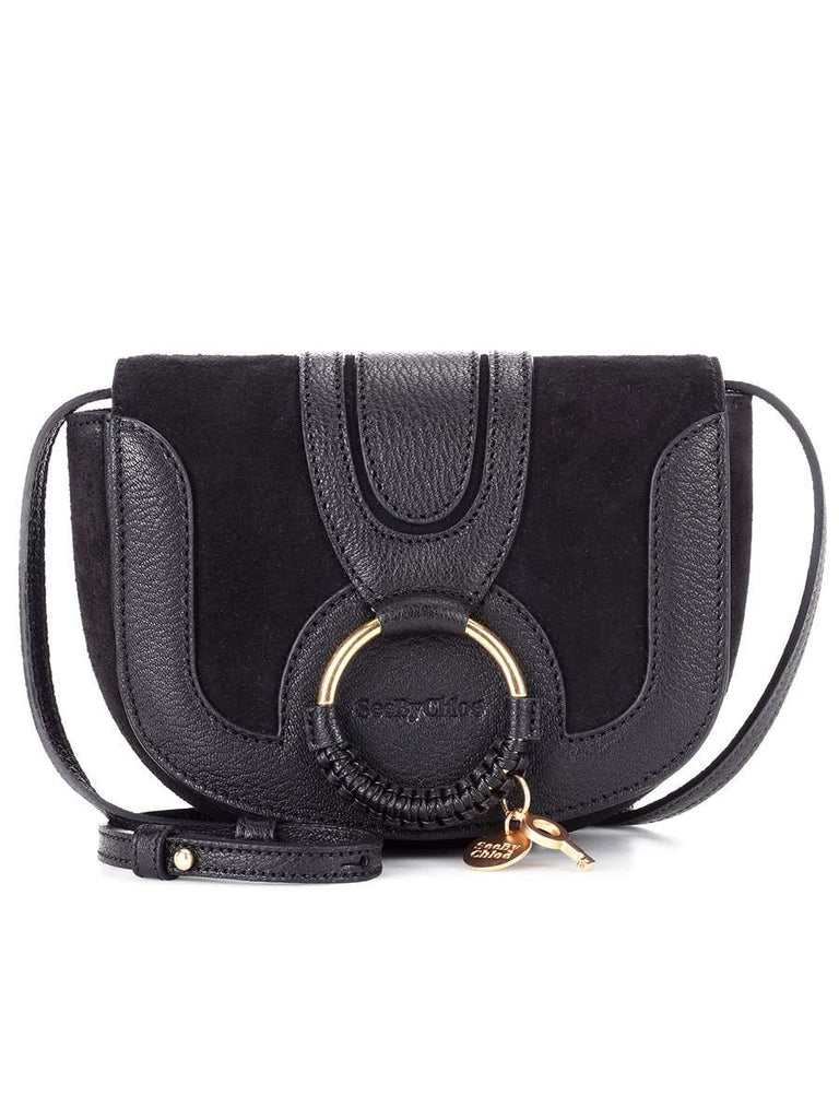 See By Chloé Mini Hana Black Leather Suede Shoulder Bag Cosette