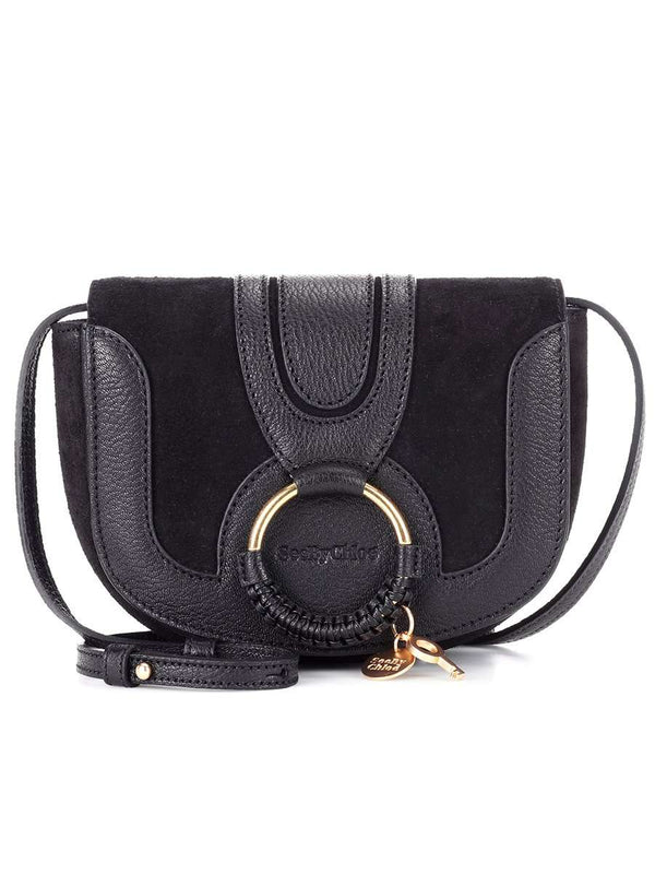 See By Chloé Mini Hana Black Leather & Suede Shoulder Bag | Cosette