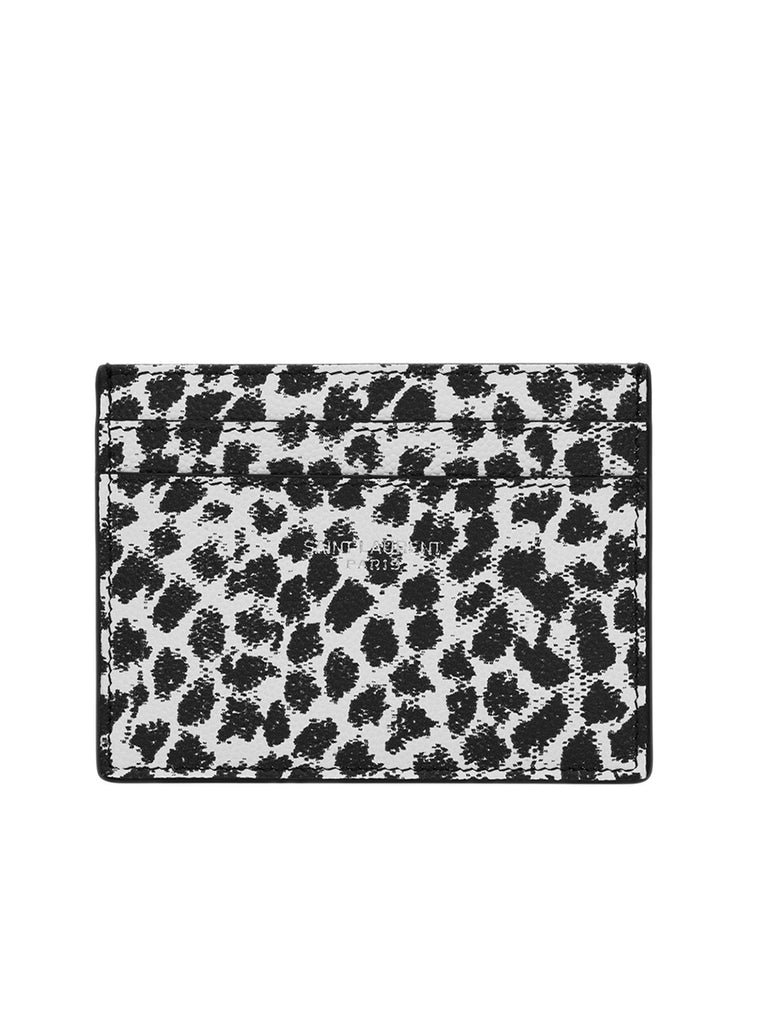 Credit Card Case in Leopard Print Leather