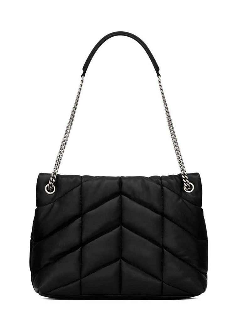 Black quilted shoulder bag hot sale