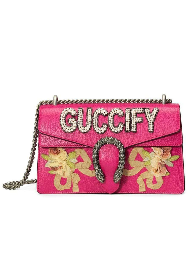 Guccify Dionysus Small Pink Leather Shoulder Bag