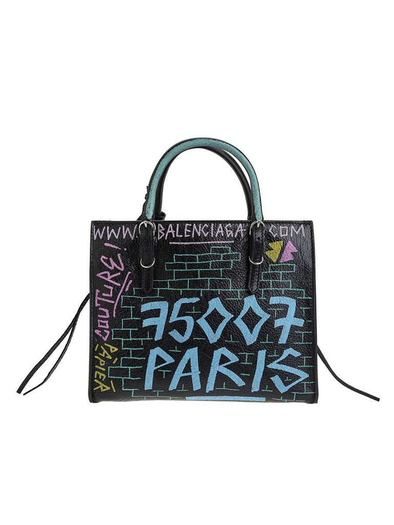 Balenciaga Papier A4 Mini Zip Around Graffiti Multicolor