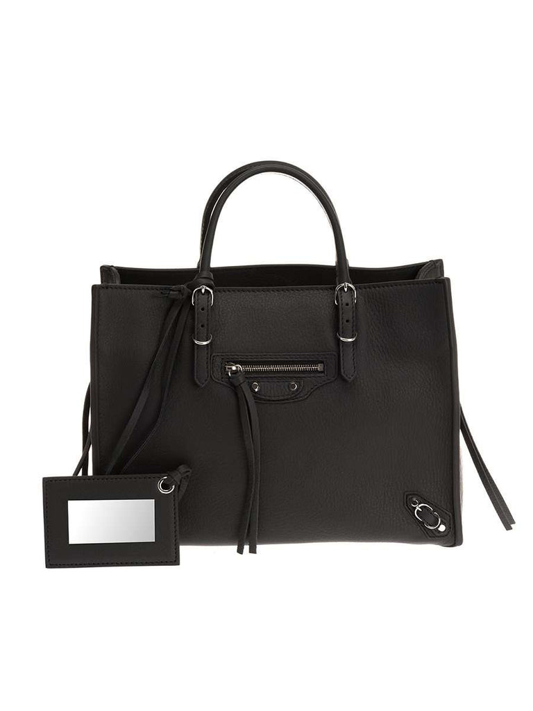 Balenciaga Papier A6 Zip Around Black Leather Tote Cosette