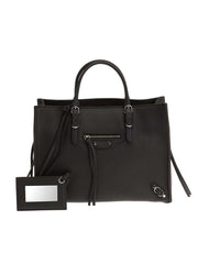 Balenciaga Papier A6 Zip Around Black Leather Tote Cosette