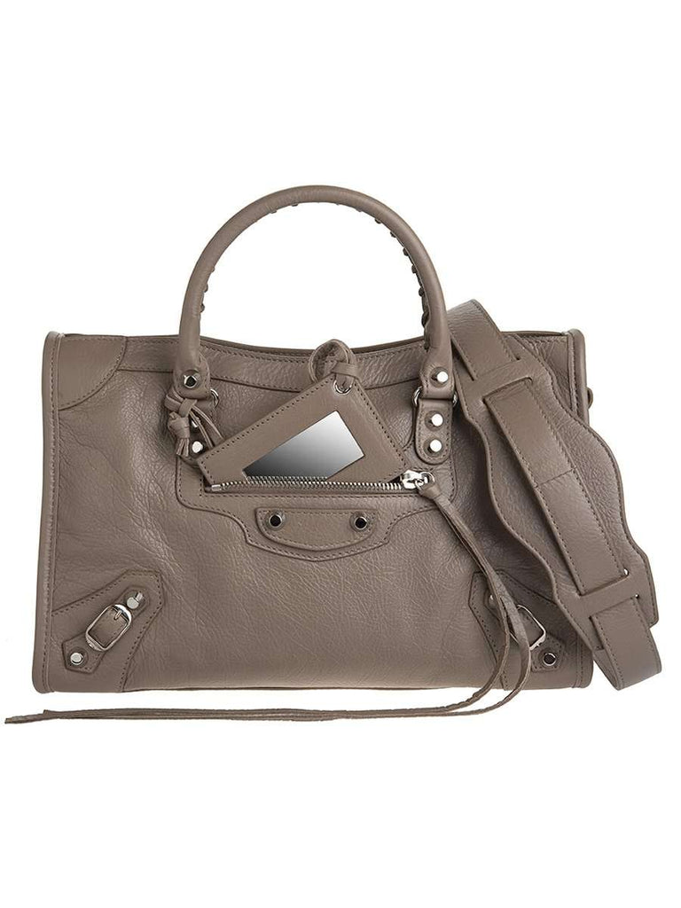 Classic City Silver S Mink Leather Tote