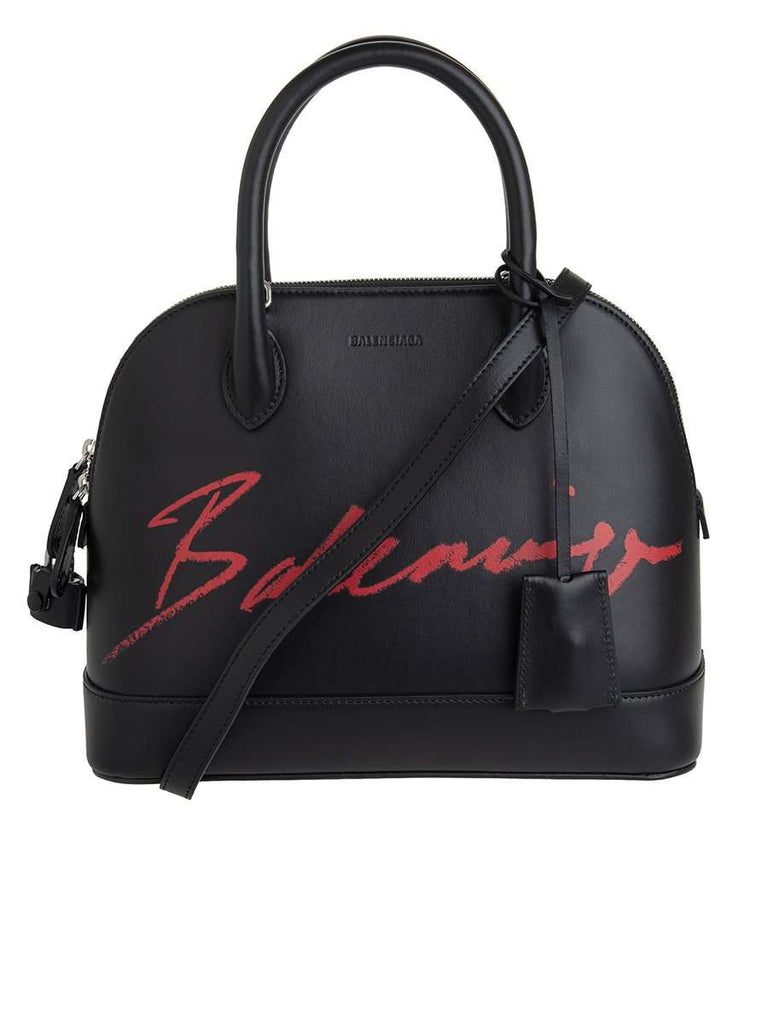 Ville Top Handle S Signature Logo Black Leather Handbag