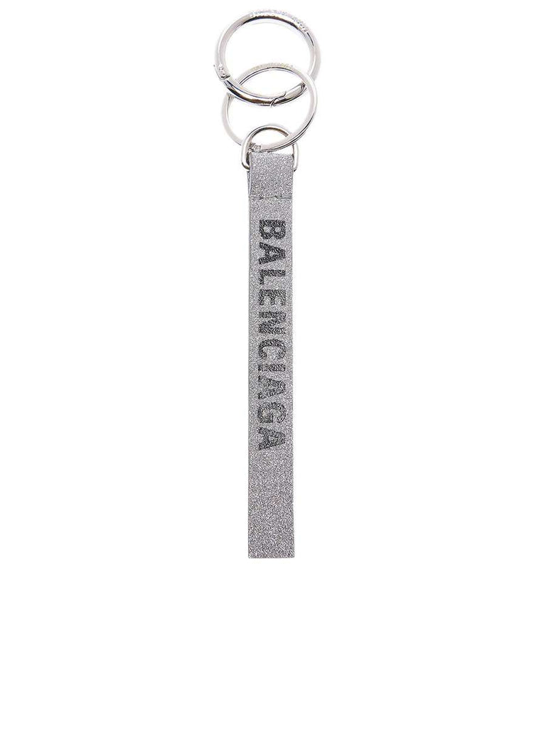 Everyday Silver Glitter Leather Keyring
