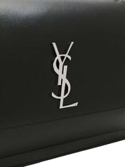 Sunset Medium Black Smooth Leather Shoulder Bag brand